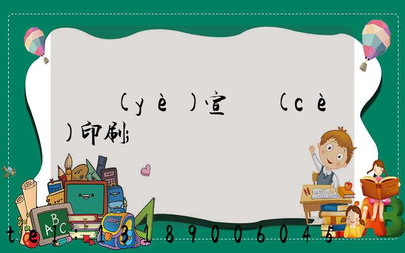 專業(yè)宣傳冊(cè)印刷
