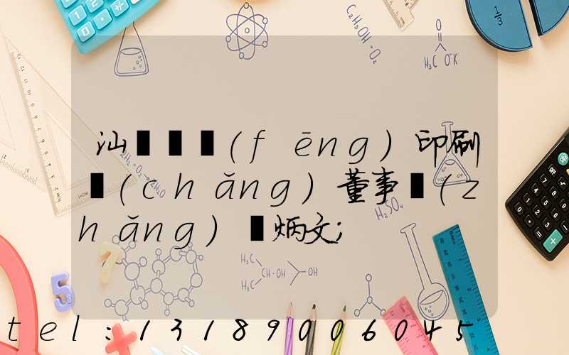 汕頭東風(fēng)印刷廠(chǎng)董事長(zhǎng)黃炳文