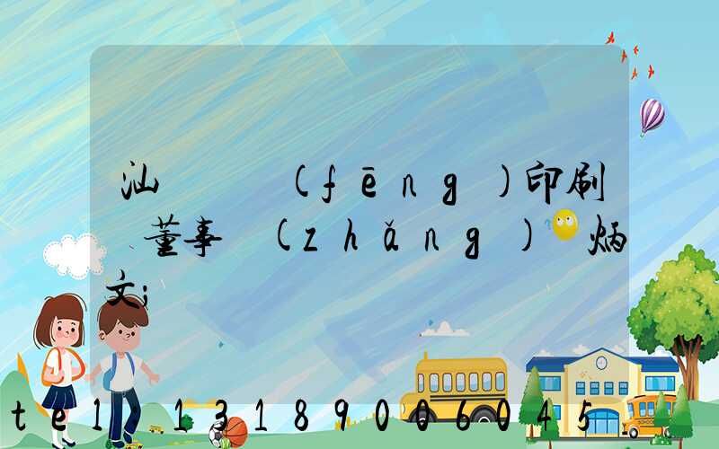 汕頭東風(fēng)印刷廠董事長(zhǎng)黃炳文