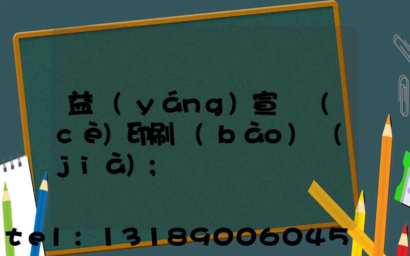 益陽(yáng)宣傳冊(cè)印刷報(bào)價(jià)