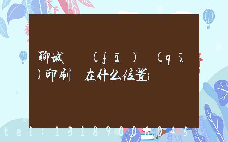 聊城開發(fā)區(qū)印刷廠在什么位置